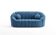 Two-seater sofa Sidonie in duck blue velvet Organic design
