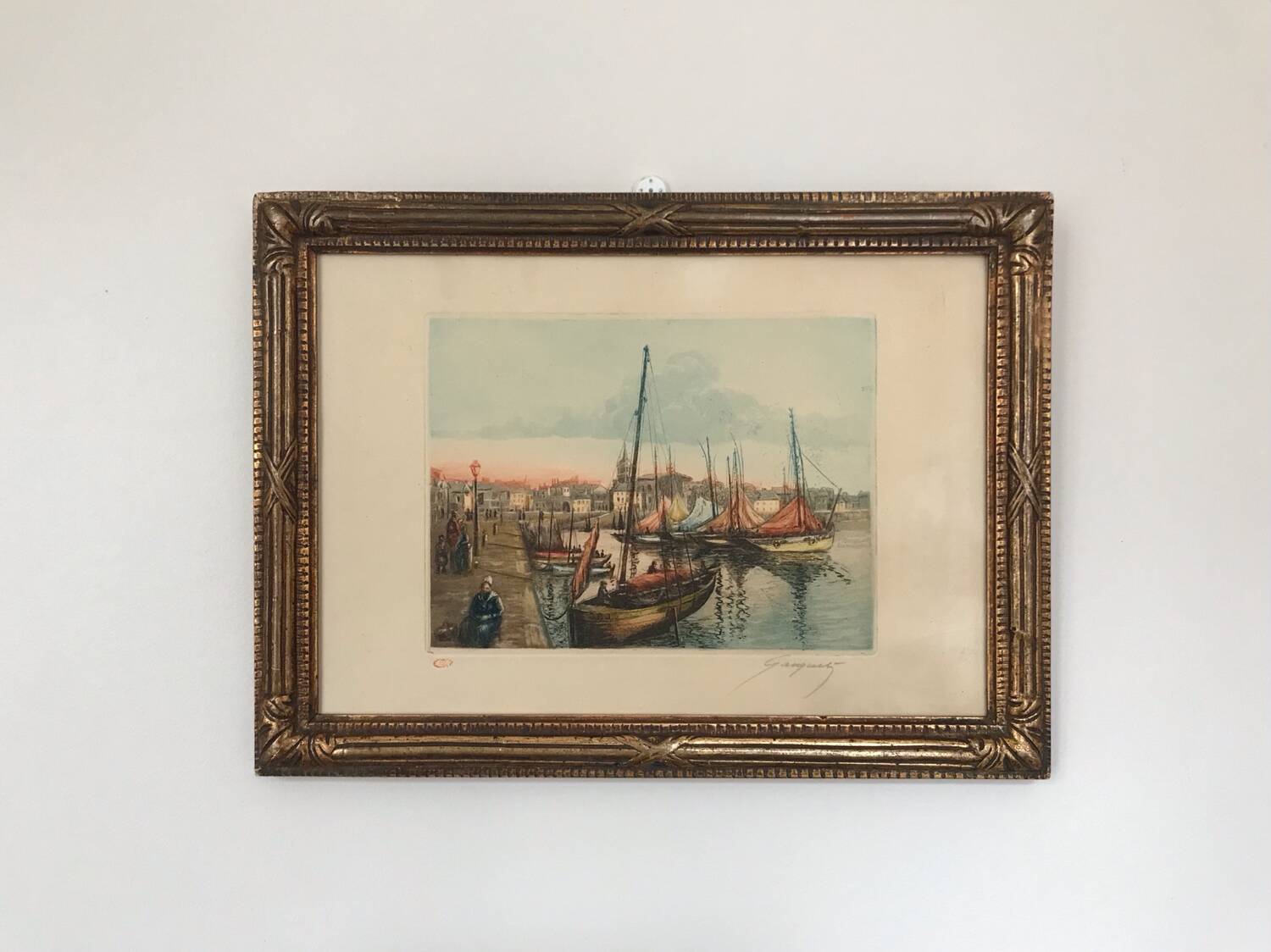 Eugène GAUGUET, 1872-1943.Les Sables d’Ollone.Eau-forte aquatinte