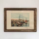 Eugène GAUGUET, 1872-1943.Les Sables d’Ollone.Eau-forte aquatinte