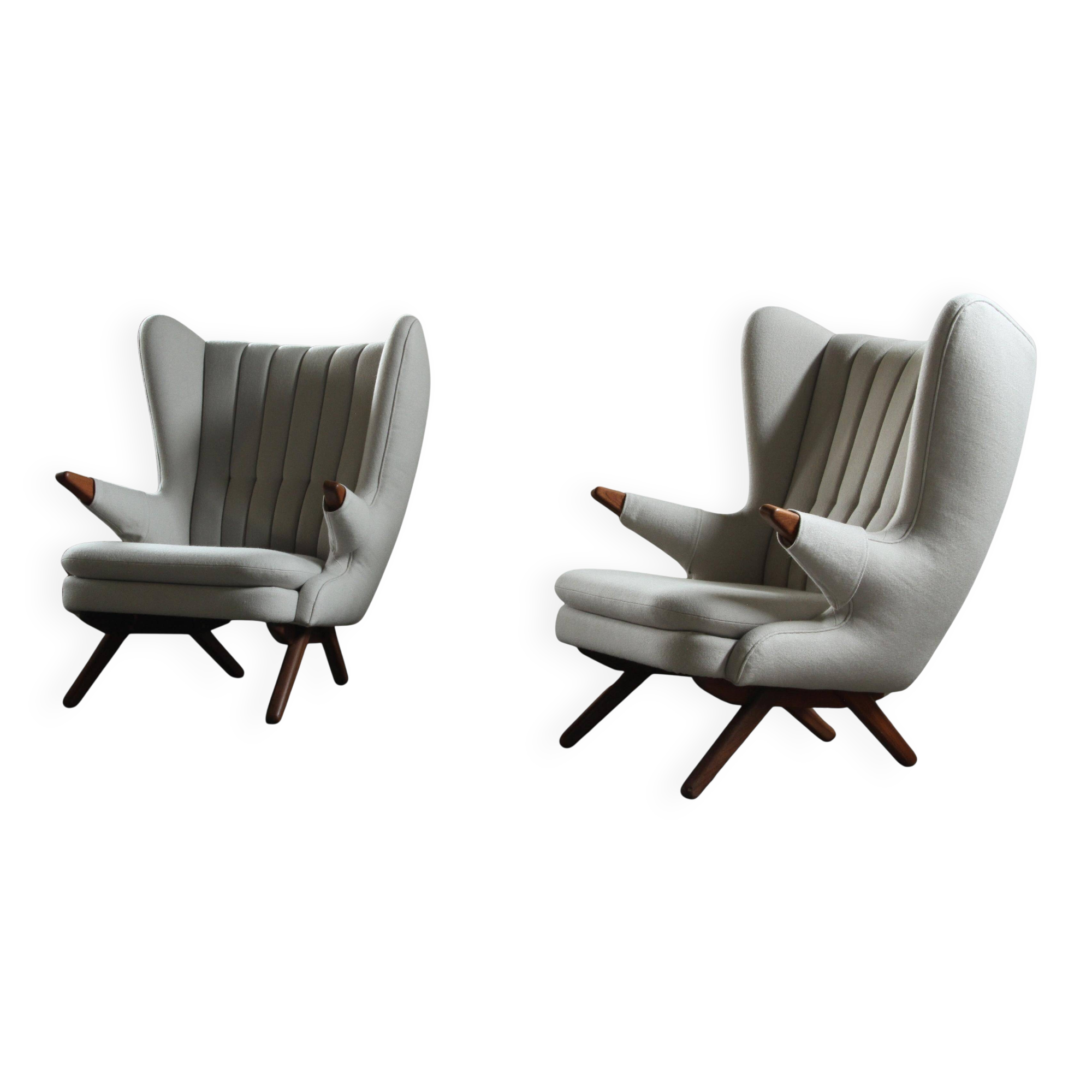 Pair of vintage Svend Skipper “Model 91” lounge chairs, Denmark, 1960s