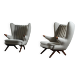 Pair of vintage Svend Skipper “Model 91” lounge chairs, Denmark, 1960s
