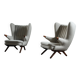 Pair of vintage Svend Skipper “Model 91” lounge chairs, Denmark, 1960s