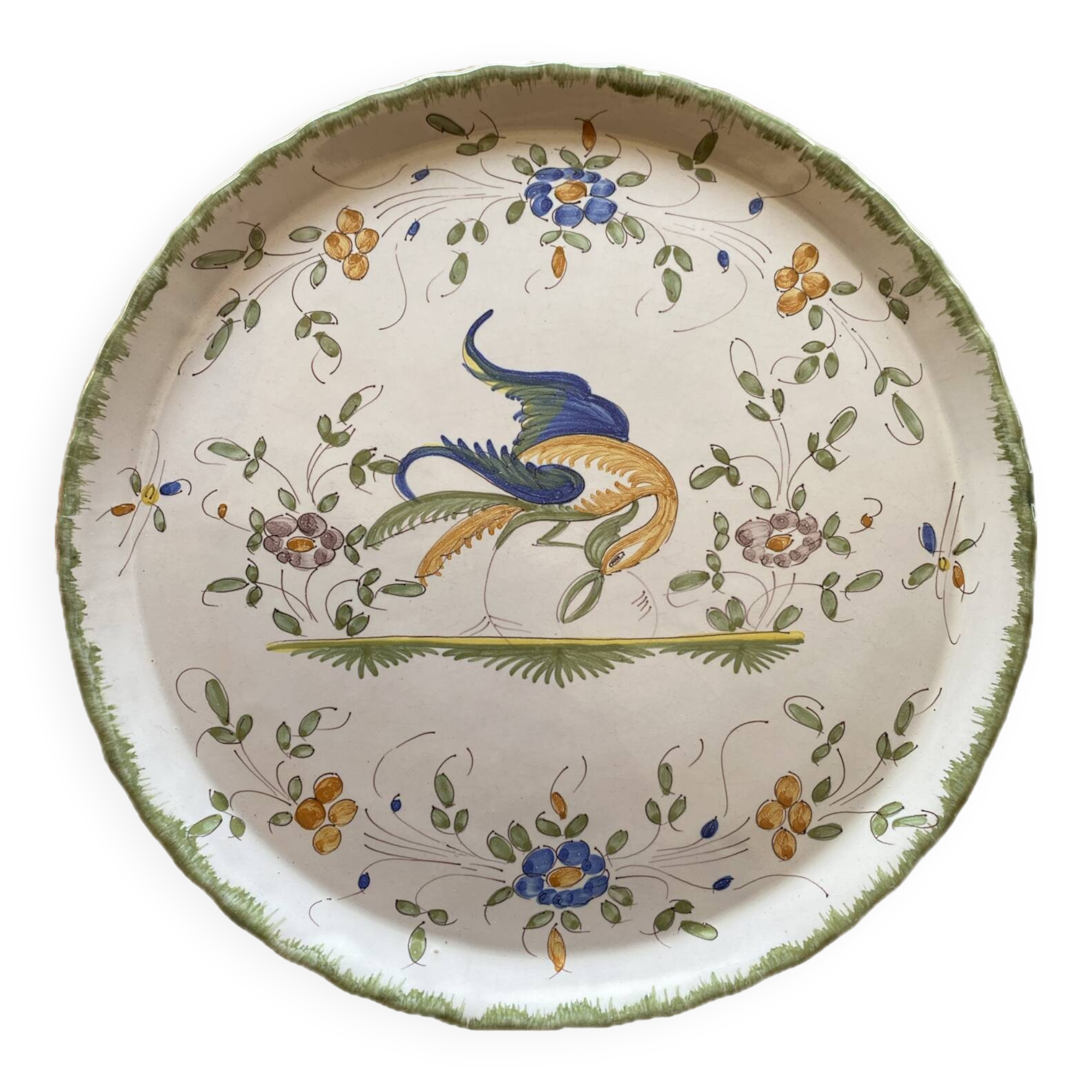 Decorative pie dish in Moustiers porcelain