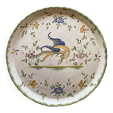 Plat à tarte décoratif en porcelaine de Moustiers