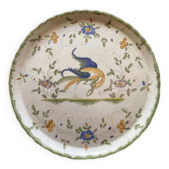 Decorative pie dish in Moustiers porcelain