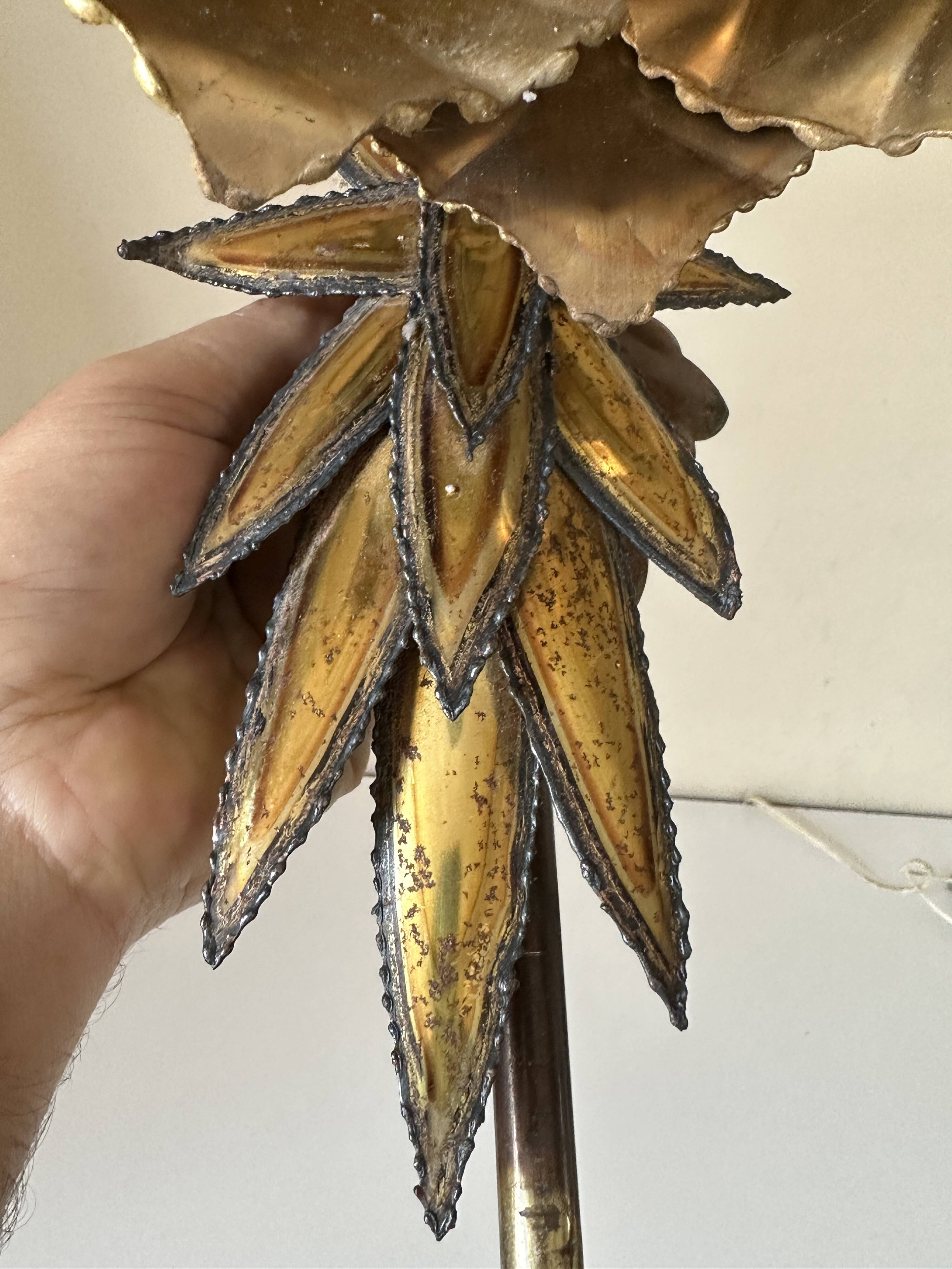 Vintage 70s gold Jansen style wall lamp