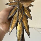 Vintage 70s gold Jansen style wall lamp