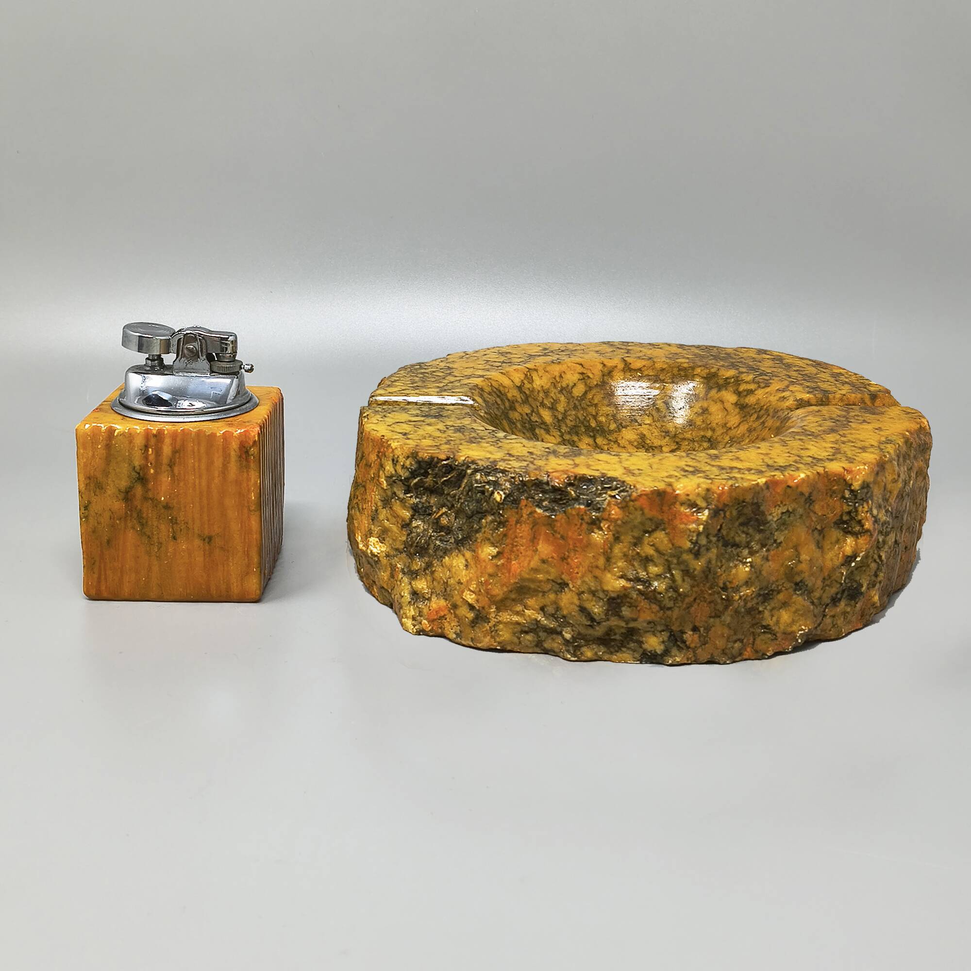 1960s Mid-Century Modern Italian Alabaster Smoking Set by Romano Bianchi
