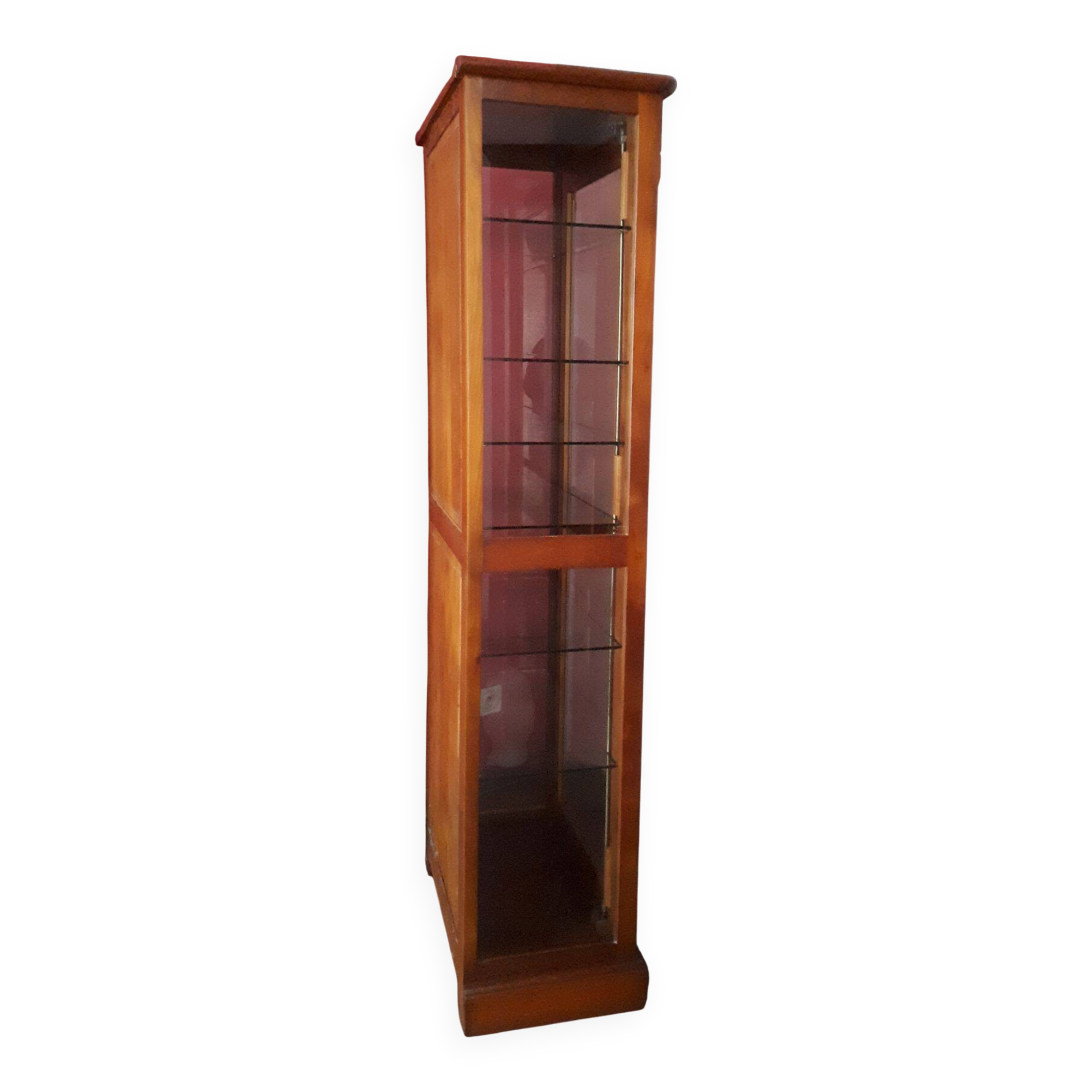 Cherry wood display cabinet with 6 adjustable glass shelves – Drimmer brand