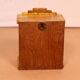 Old art deco wall showcase in original yellow teak