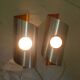 Pair of 70s brushed steel sconces