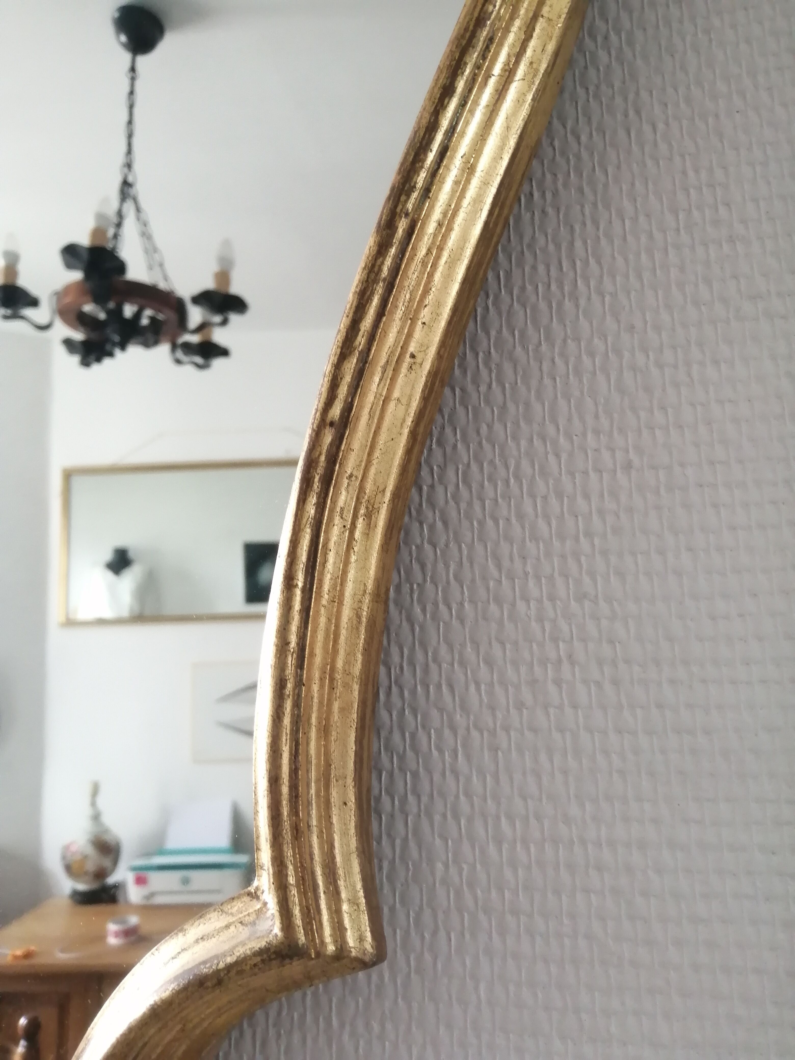 Golden mirror 60x40cm