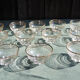 6 old champagne glasses 60s