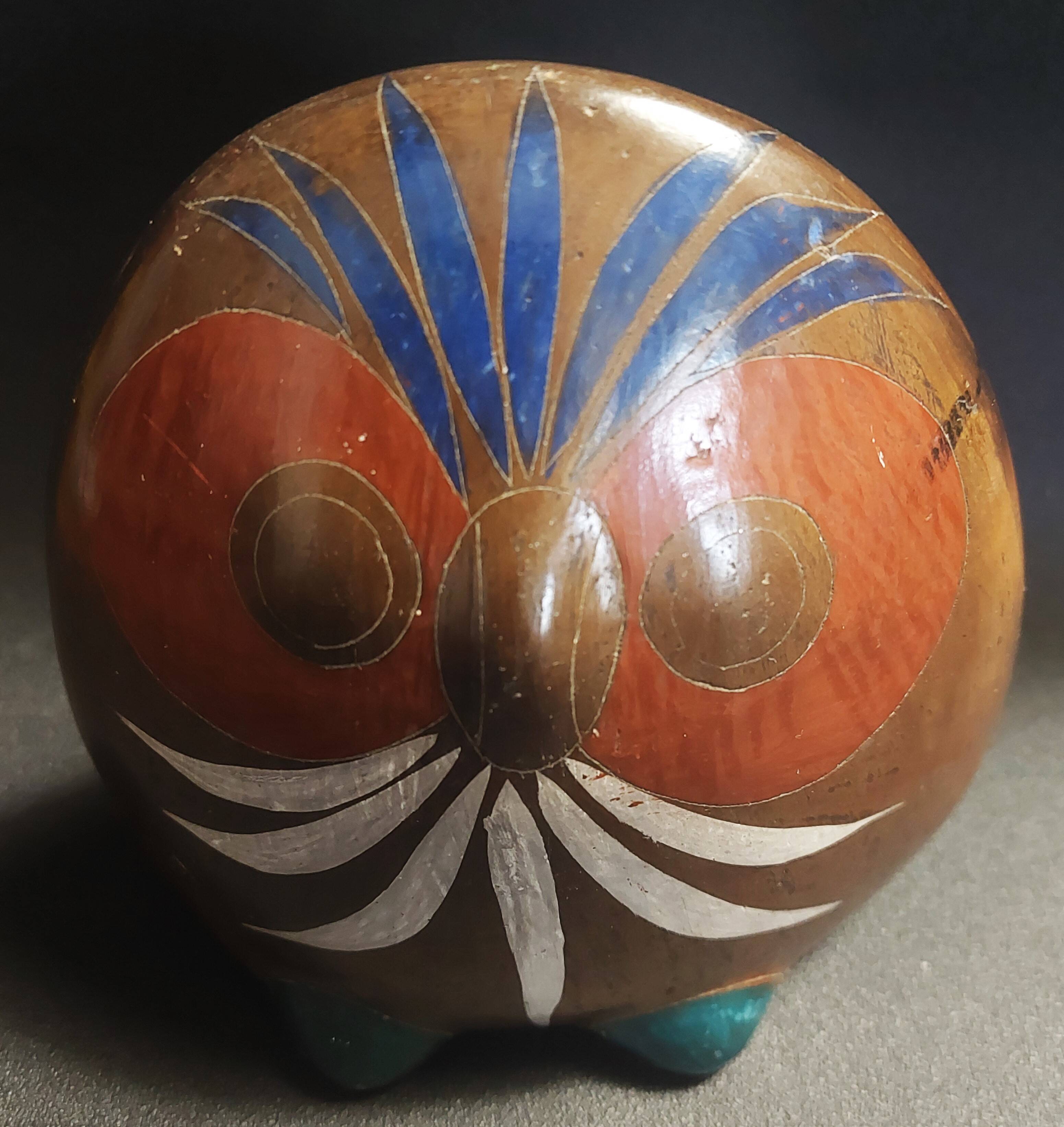 Céramique vintage signée V. Silva chouette hibou Tonala Mexique années 60-70