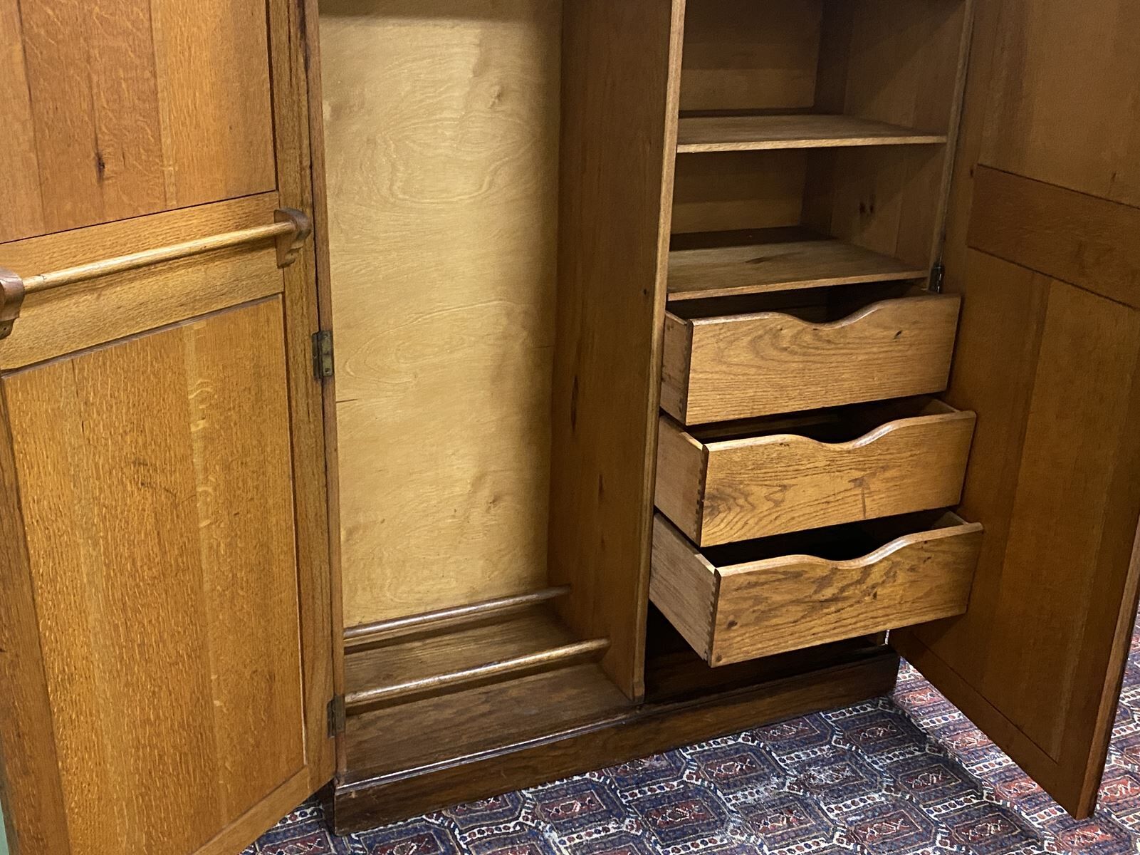 1930s English oak cabinet