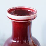Large garnet colored ceramic vase