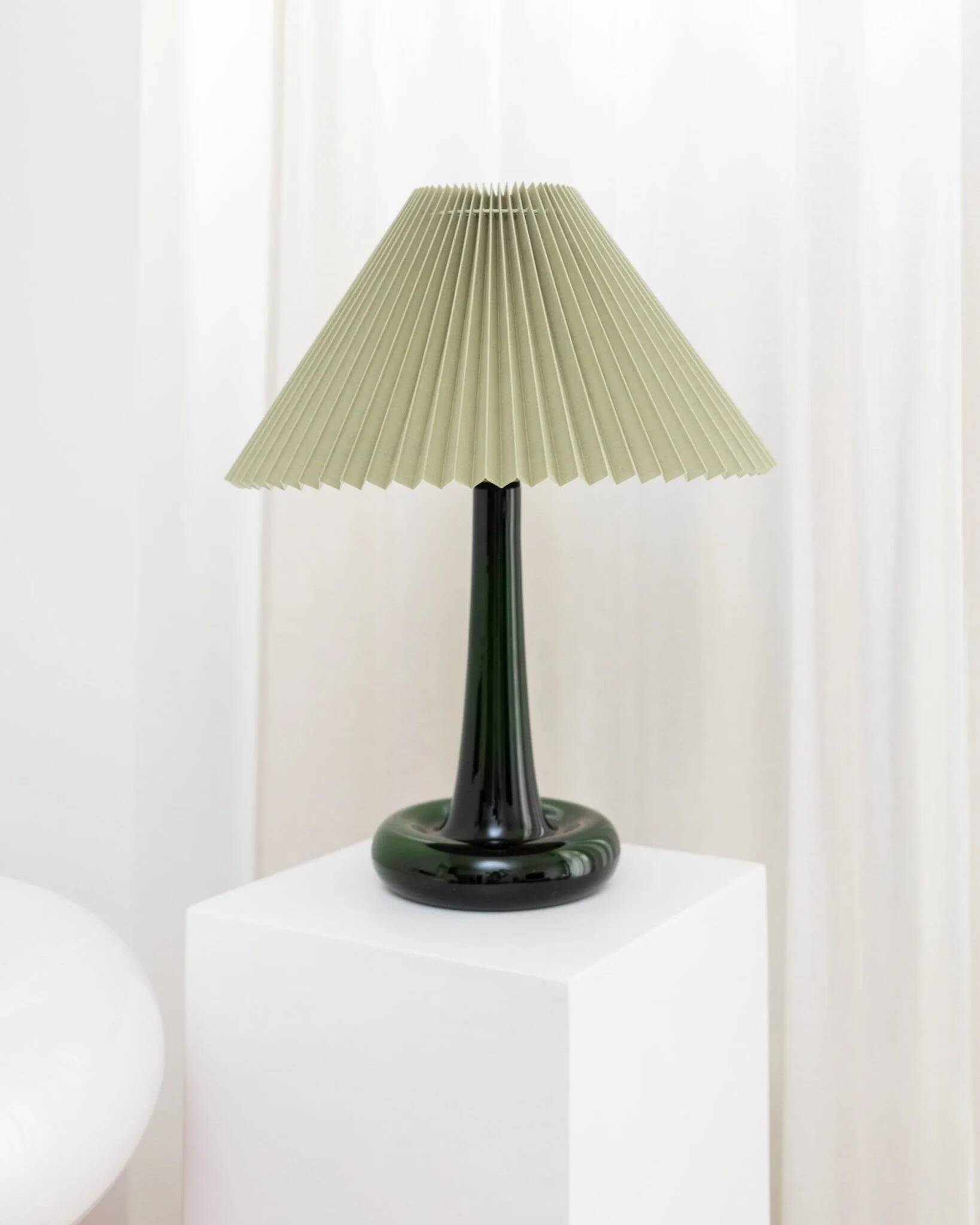 Emerald Green Glass Table Lamp Fleur by Michael Bang for Holmegaard, Danish Mid-Century 1960s