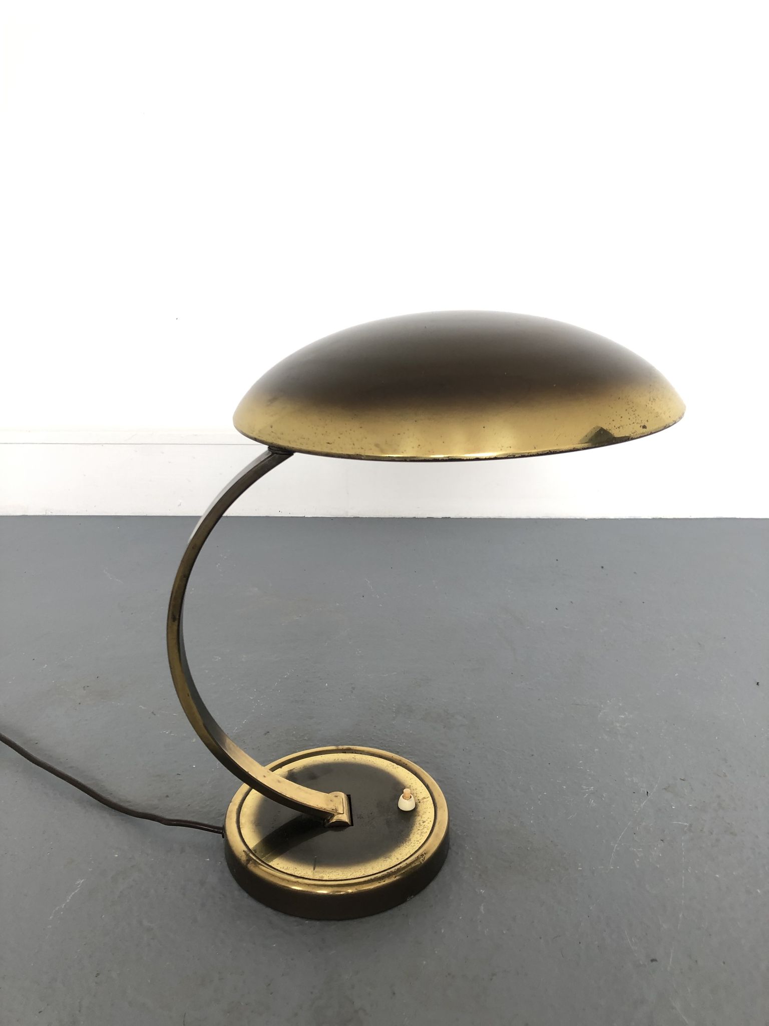 Brass bauhaus desk lamp 6751 by christian dell for kaiser leuchten, 1930s