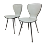 Pair of skai and metal chairs 1950
