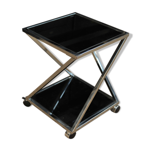 table basse a roulettes - verre