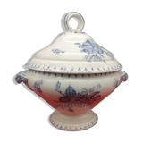 Soup pot in earthenware Sarreguemines model Flora