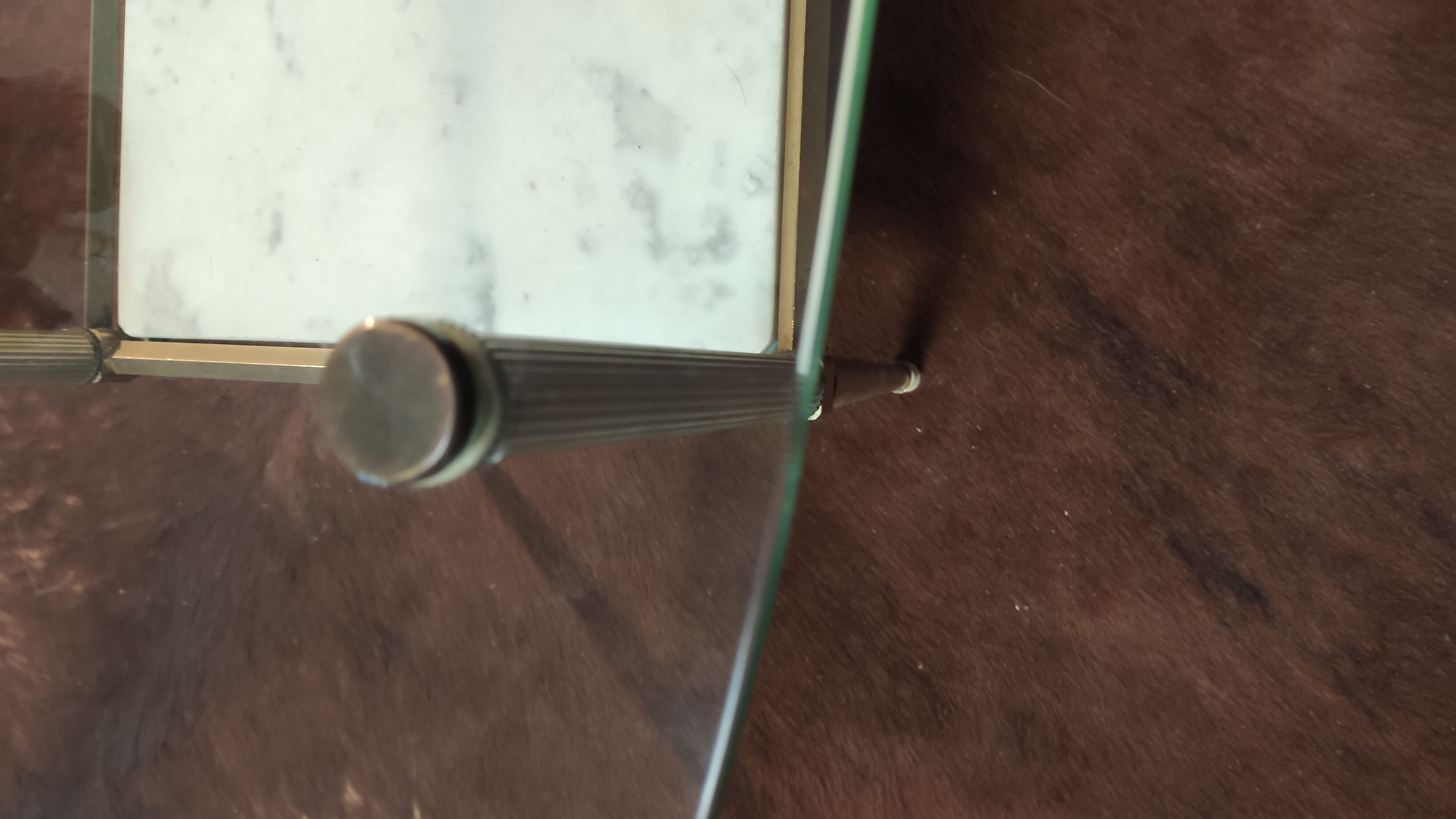 Glass, brass and marble coffee table