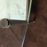 Table basse en verre, laiton et marbre