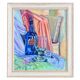 Still life with blue bottle and glass – Signed painting