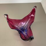 2,5 Kg Floral Glass Bowl Shell Centerpiece by Fratelli Toso Murano, Italy, 1970s