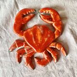 Vintage Red Ceramic Crab Wall Decor