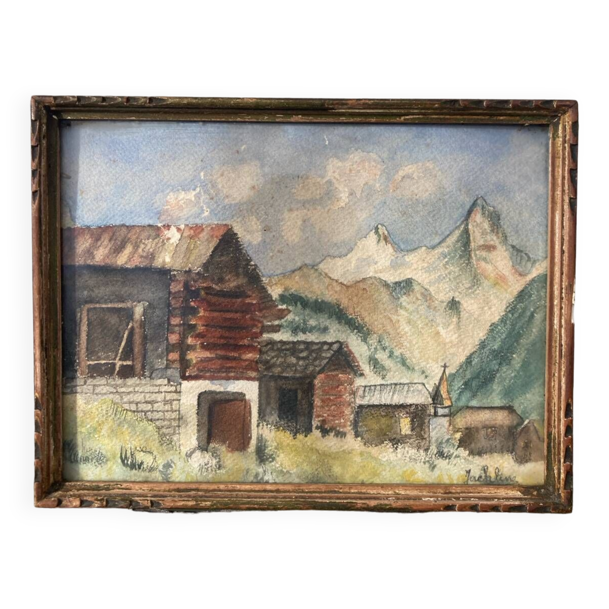 Tableau aquarelle sur papier de montagne