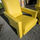 Pair of armchairs in sunny yellow leather