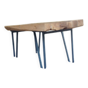 Solid wood and steel coffee table