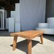 Coffee table in blond teak quadripod