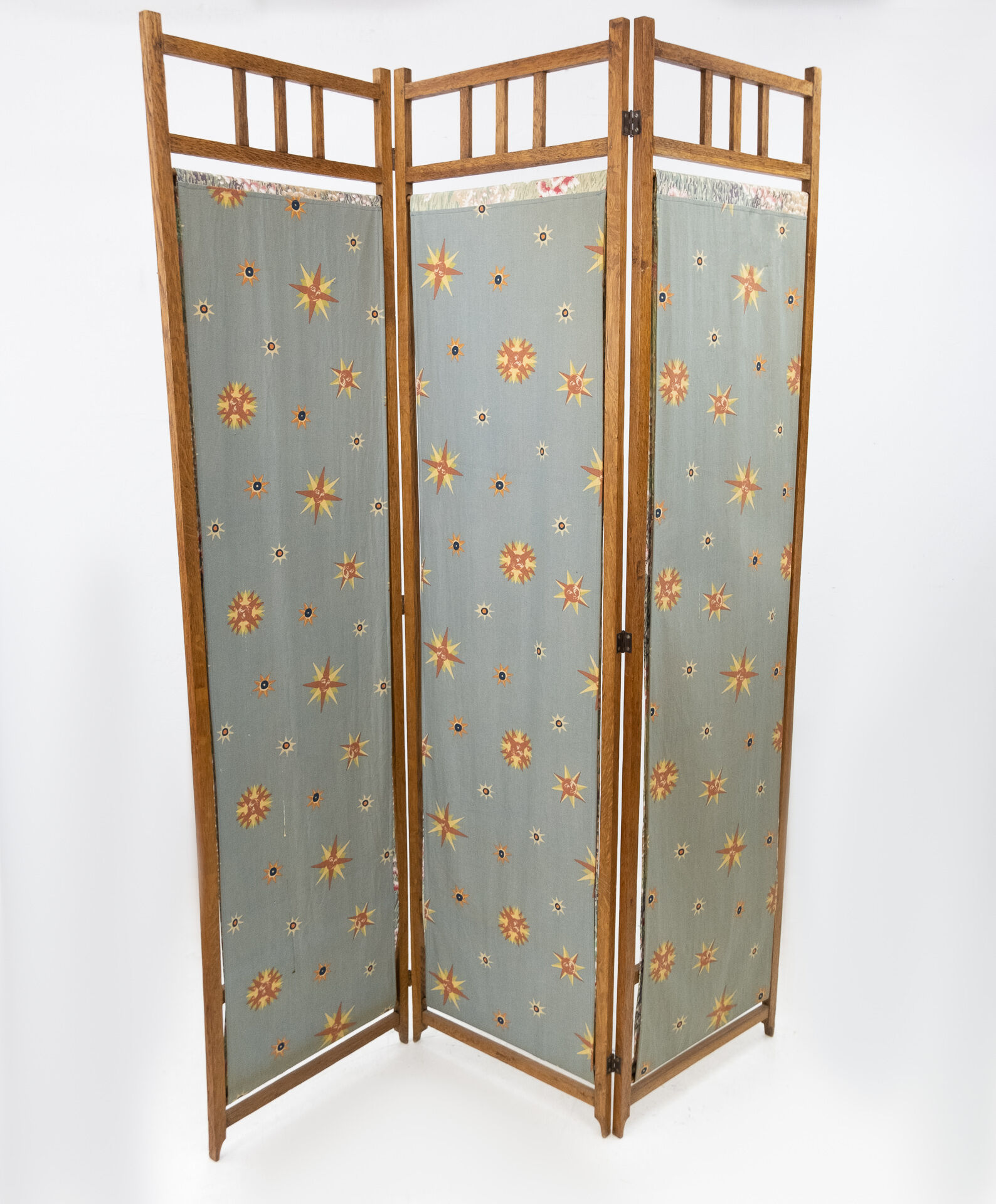 Art deco oak folding screen dutch