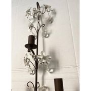 Contemporary rush and crystal flowers wall lamp