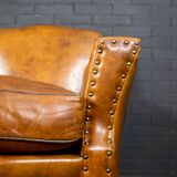 Art Deco club armchair made of Dutch Sheepskin from the 1930s.