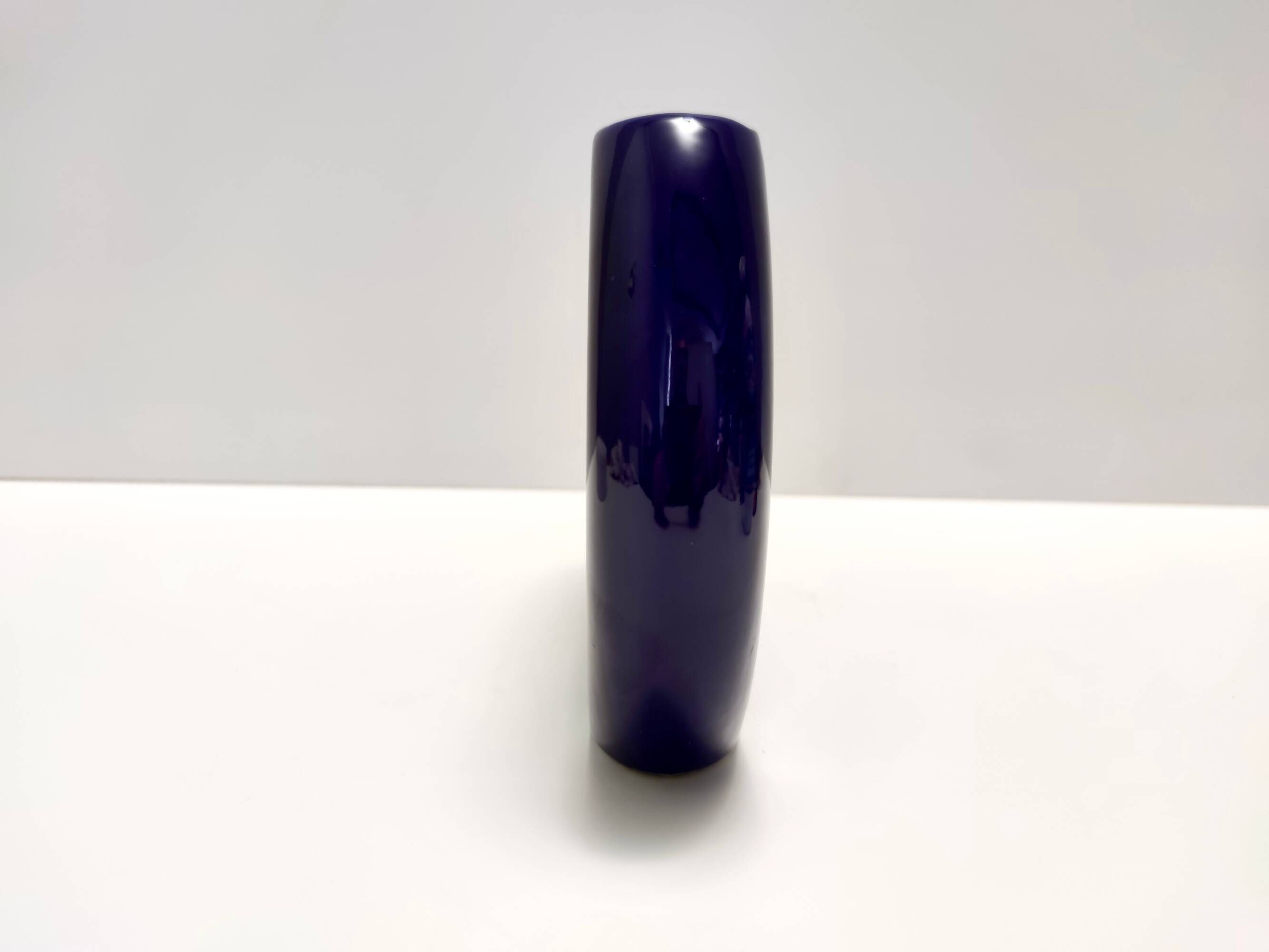Vintage Blue Glazed Ceramic Vase by Pietro Arosio for Parravicini, Italy, 1