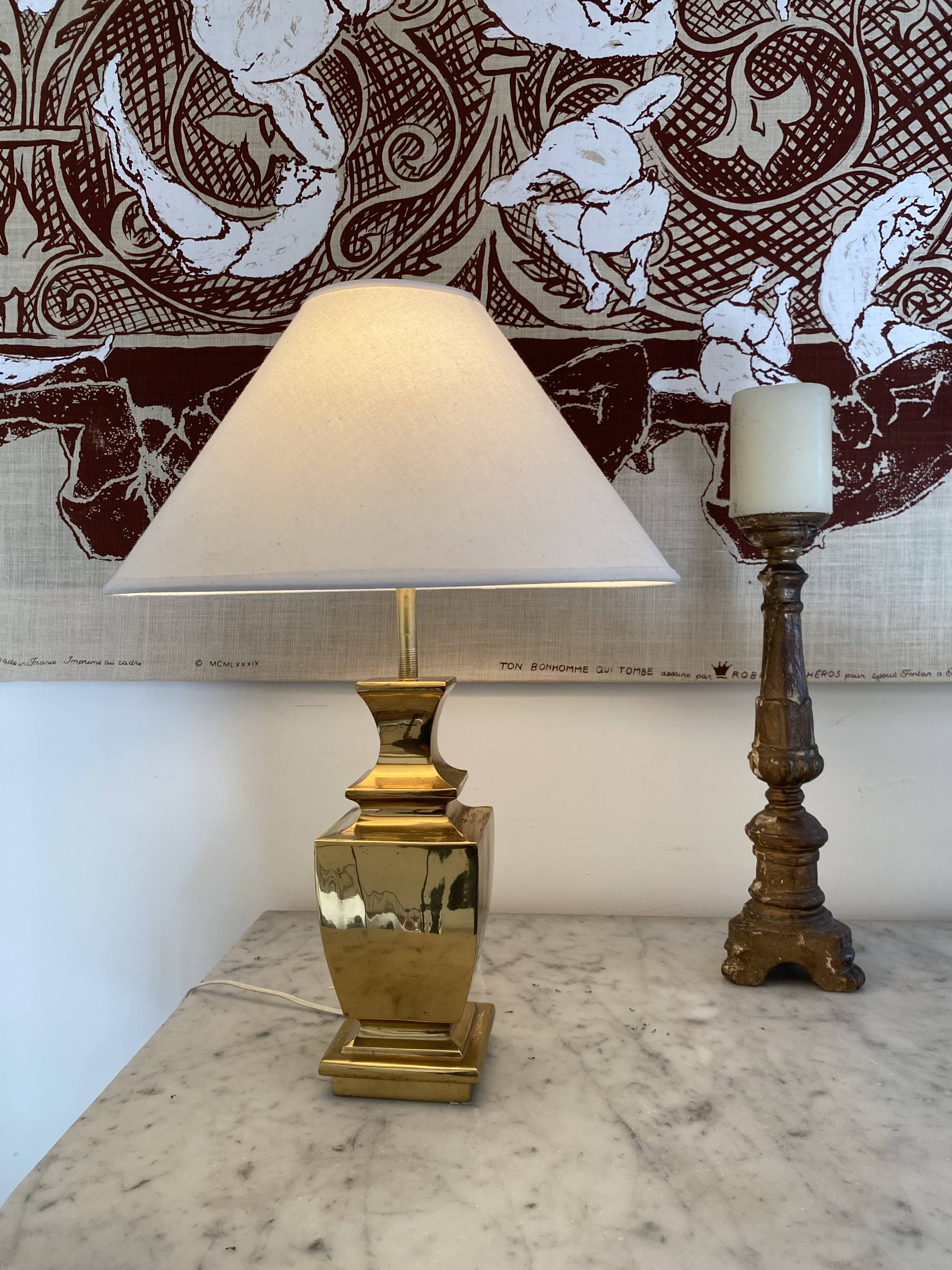 Regina lamp from the 80s, 2 m fabric cable, lampshade.