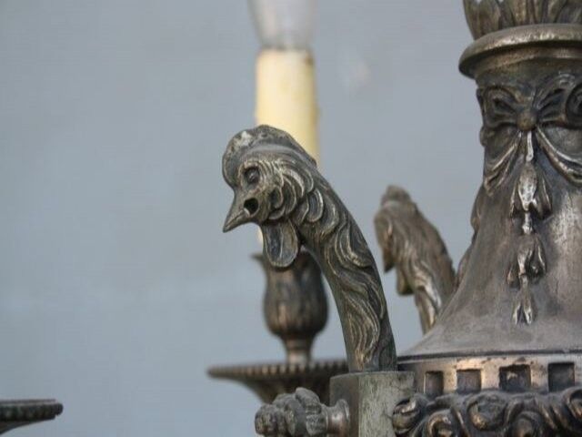 Gloss metal silver style Louis XVI