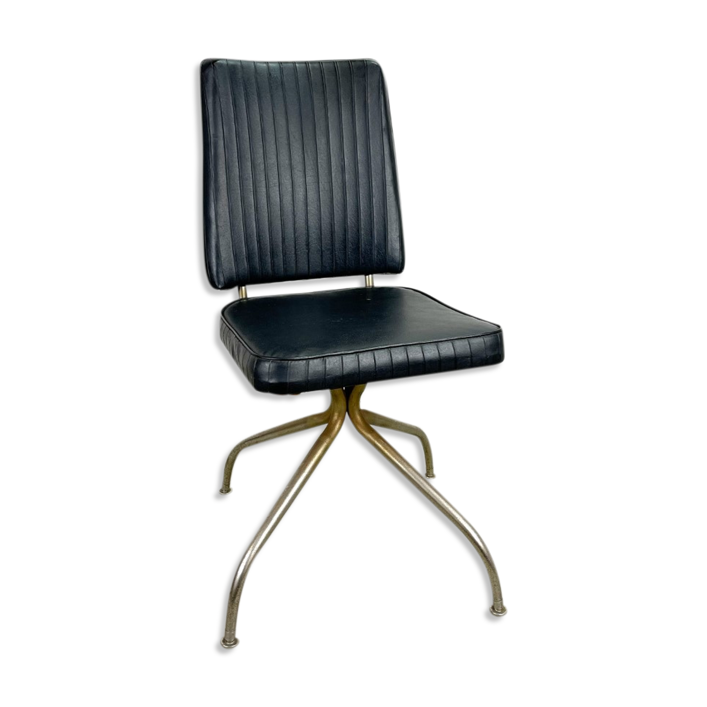 Retro office chair | swivel vintage black chair