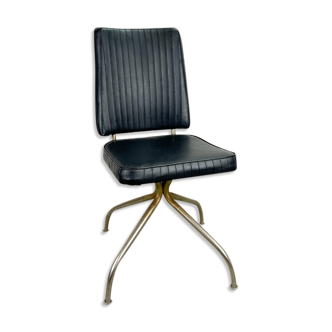 Retro office chair | swivel vintage black chair