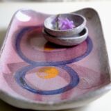Sandstone cup abstract decor unique piece signed 70s/80s