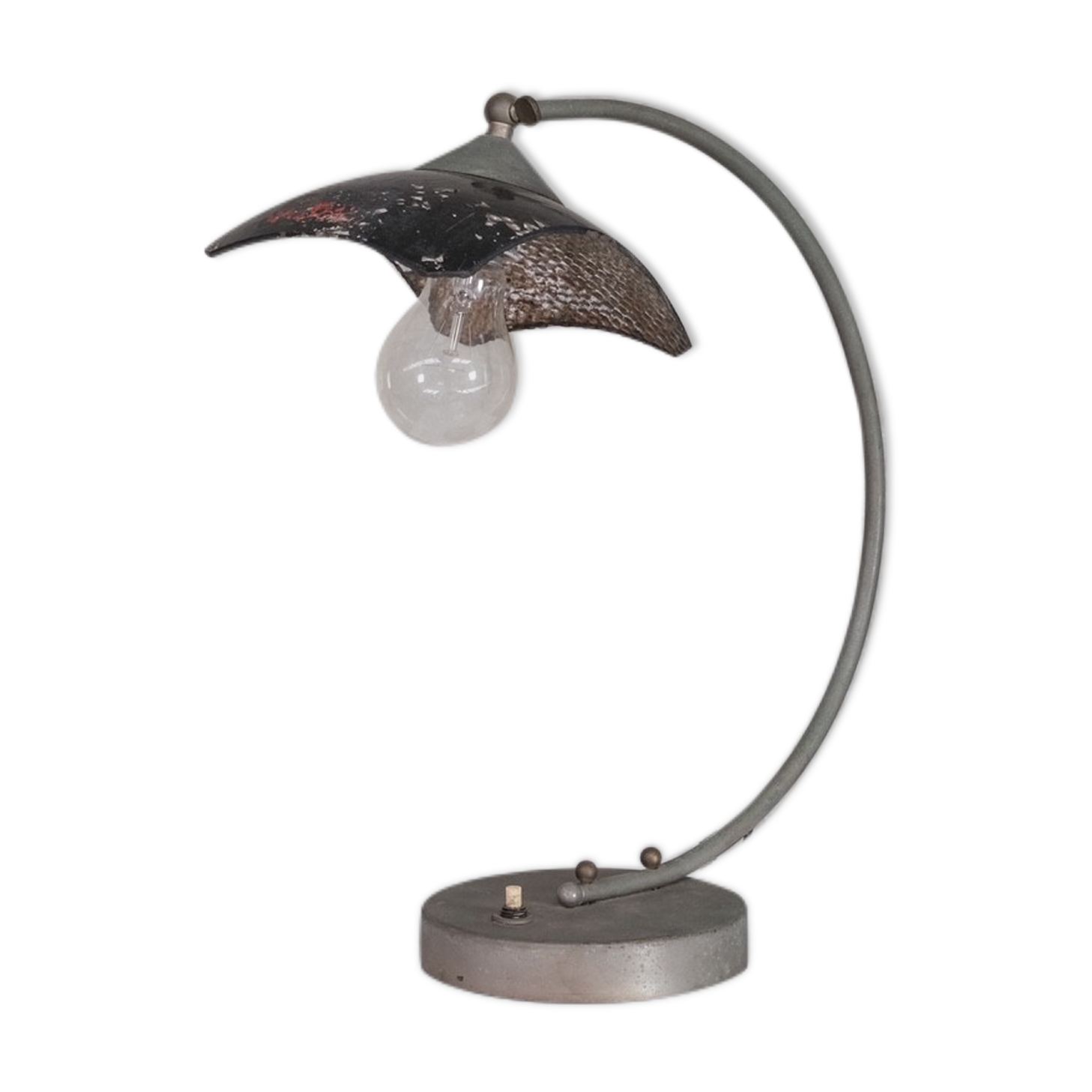 Mid-century mercury glass reflector table lamp