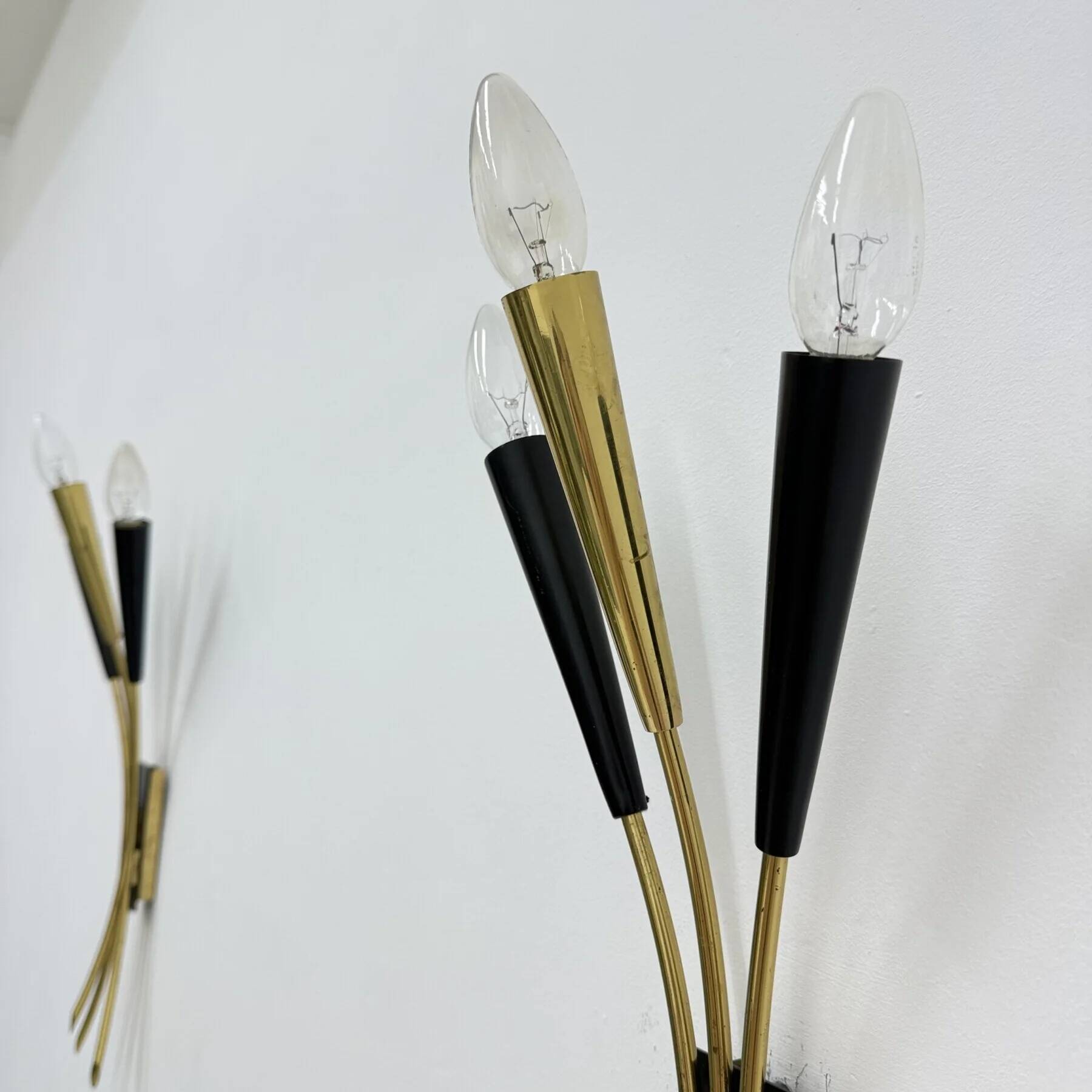 Mid-century Stillovo style brass wall light, 1950s
