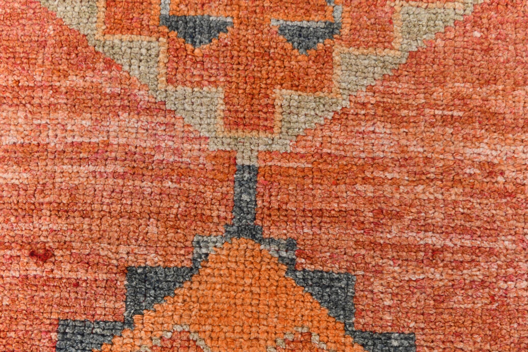 3x11 Red & Pink Super Soft Vintage Runner Rug, 98x335Cm