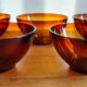 Set de 6 bols en verre ambré arcopal