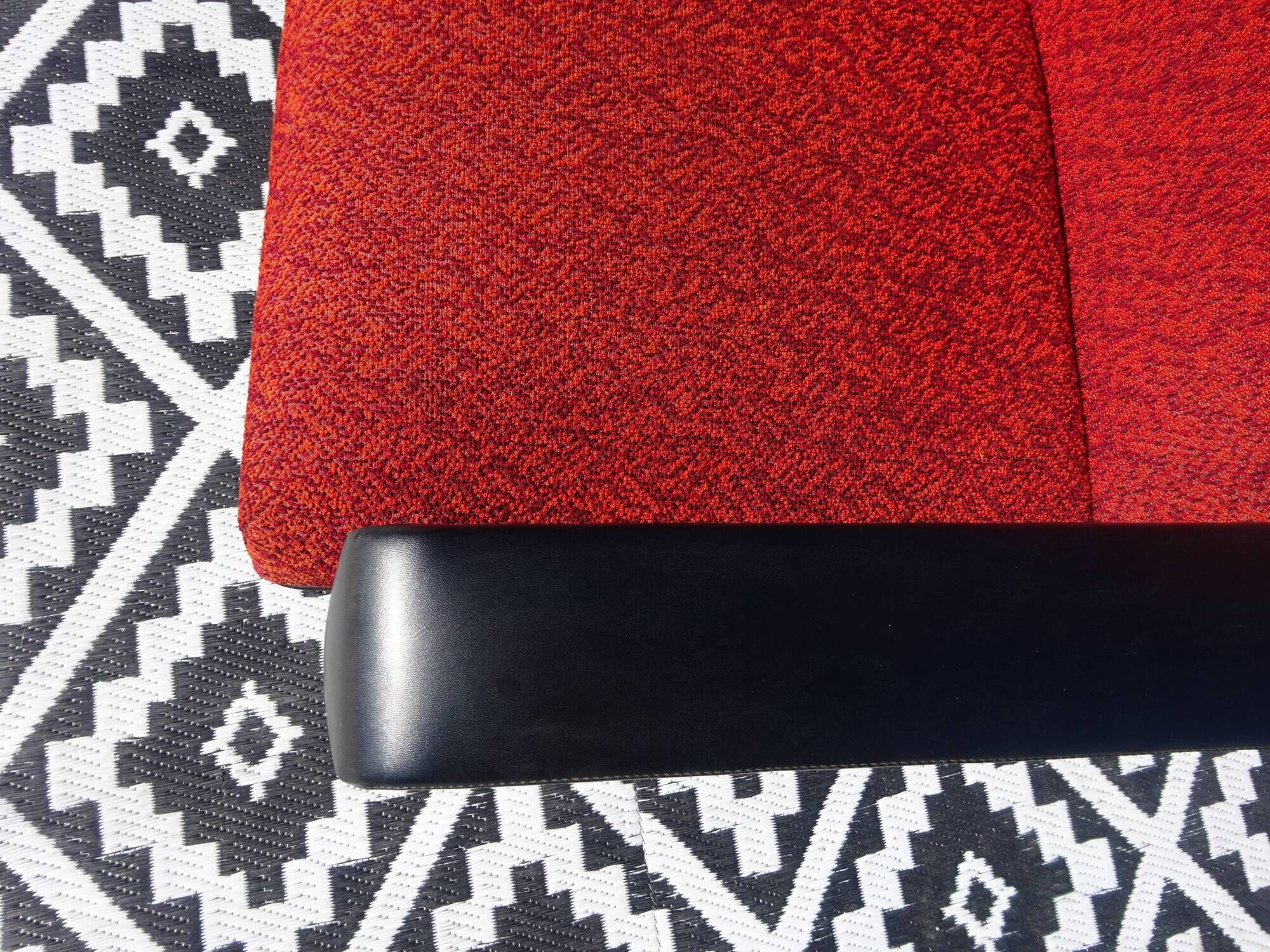 Vintage pair of red and black armchairs