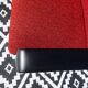 Vintage pair of red and black armchairs