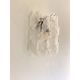 Set of Two Transparent “Ricci” Murano Glass Wall Sconces in Mazzega Style